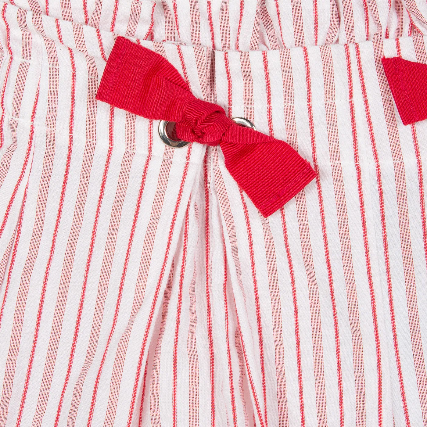 Girls Red Striped Shorts