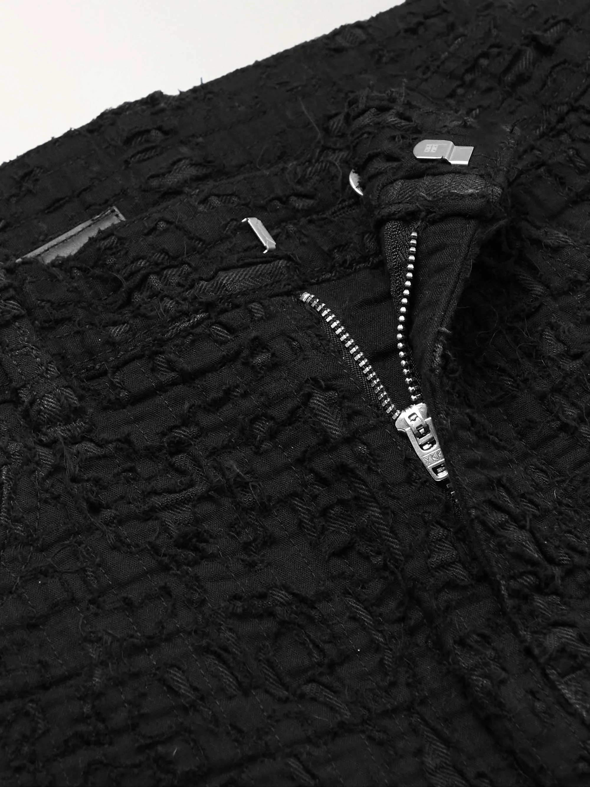 GIVENCHY Straight-Leg Zip-Detailed Distressed Jeans