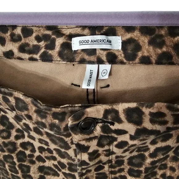 Good American Cheetah Animal Print High Waist Skinny Jeans NWOT