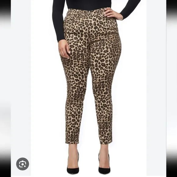 Good American Cheetah Animal Print High Waist Skinny Jeans NWOT
