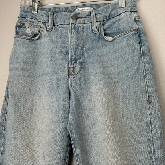 Good American Good Legs Straight Leg High Rise size 4 Light Blue Jeans Denim