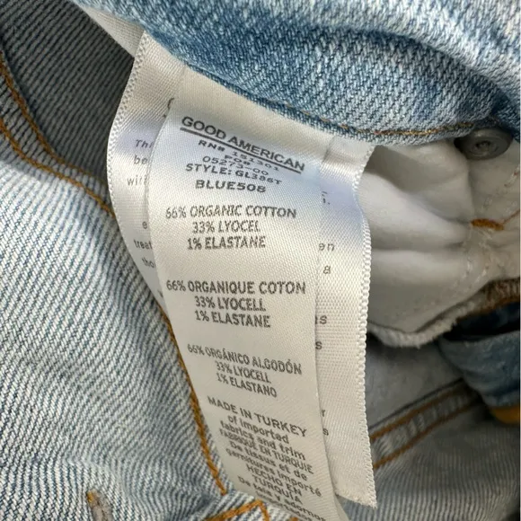 Good American Good Legs Straight Leg High Rise size 4 Light Blue Jeans Denim
