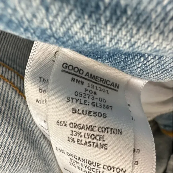 Good American Good Legs Straight Leg High Rise size 4 Light Blue Jeans Denim