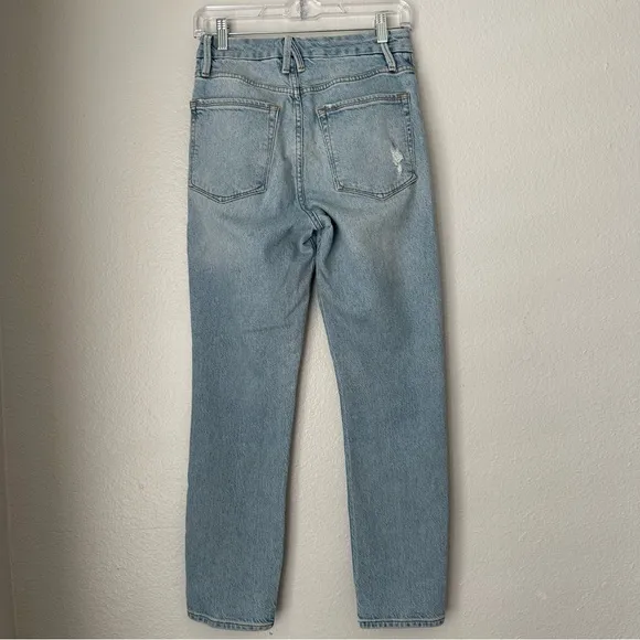 Good American Good Legs Straight Leg High Rise size 4 Light Blue Jeans Denim