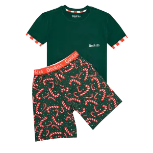 Goolies (Kids) Short Pyjamas - Candy Canes - Shorts & T-Shirt
