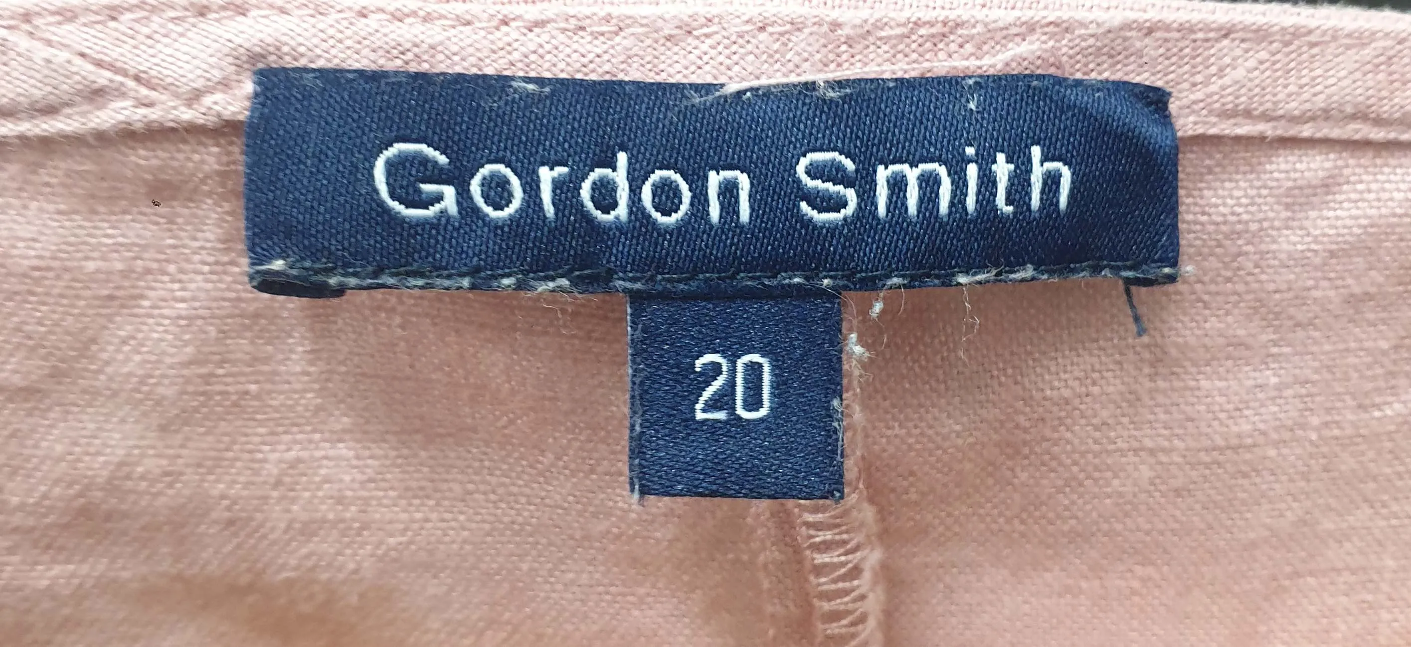 Gordon Smith pink 100% linen 3/4 length sleeve top size20