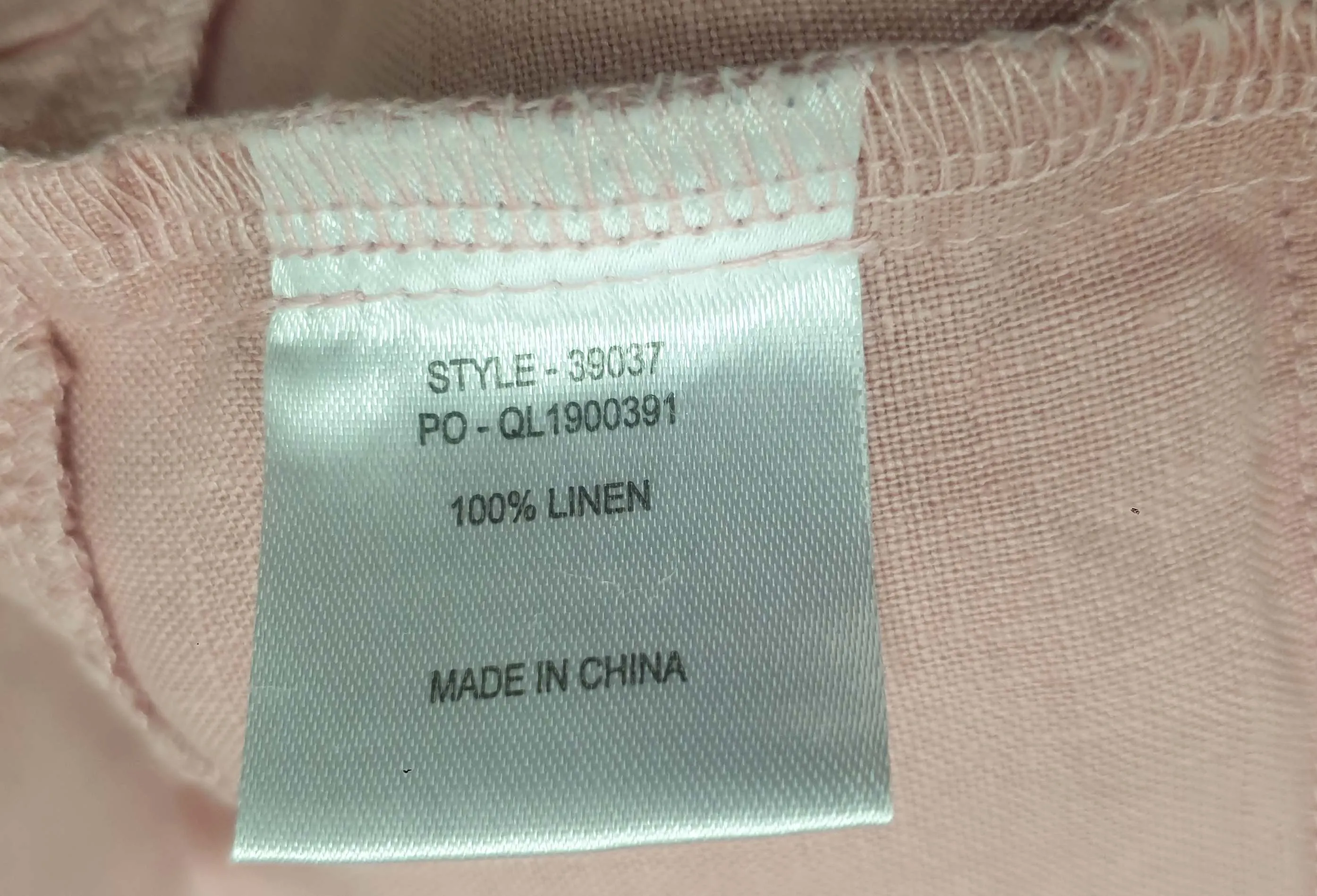 Gordon Smith pink 100% linen 3/4 length sleeve top size20