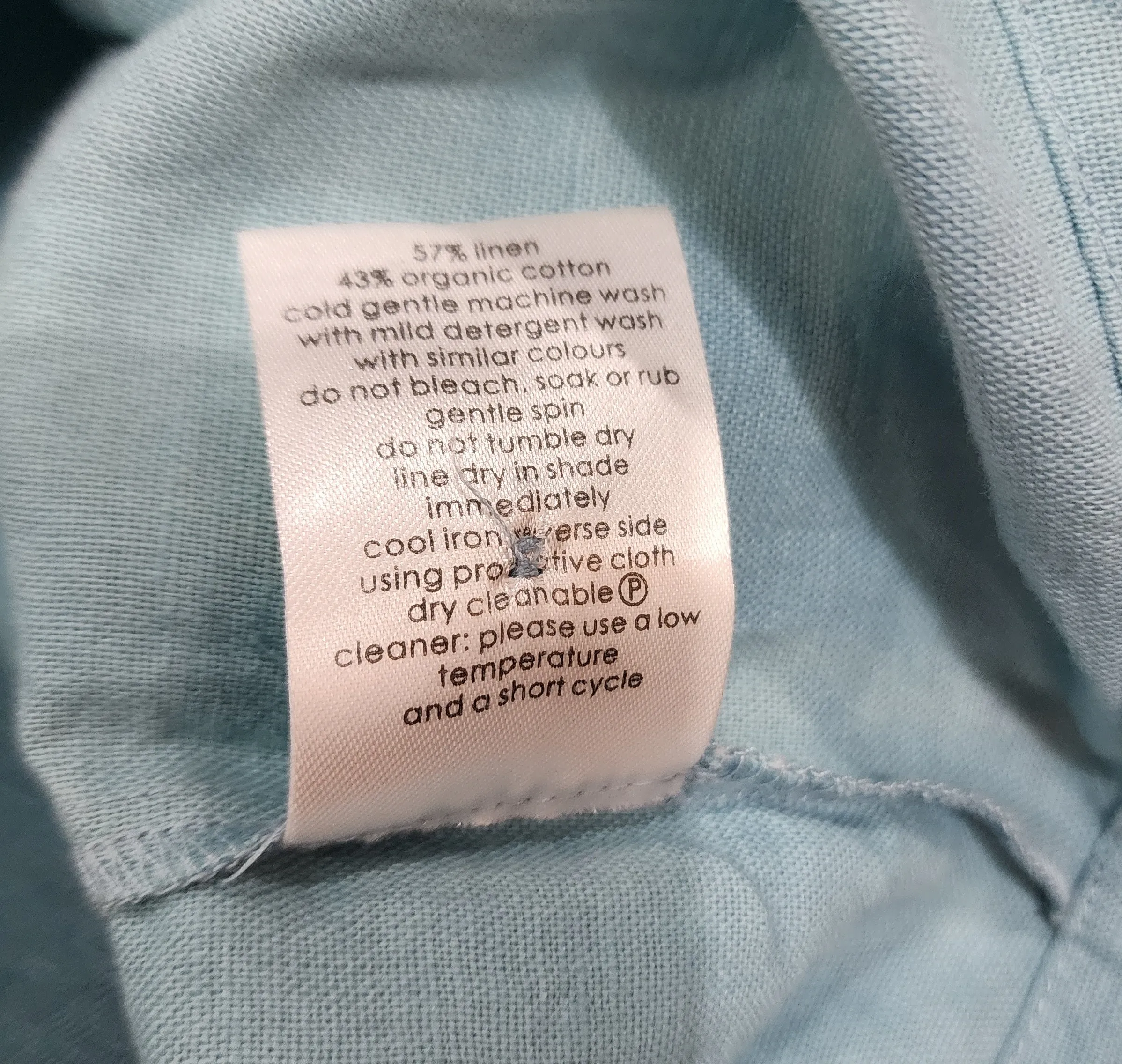 Gorman cropped blue linen cotton top size 8