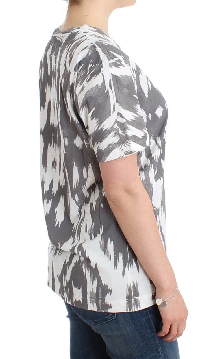 Gray printed cotton top