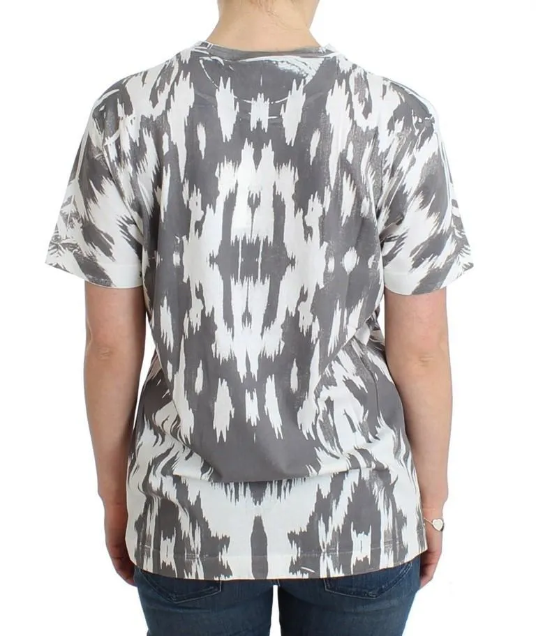 Gray printed cotton top