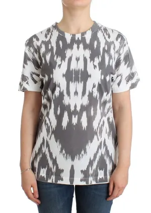 Gray printed cotton top