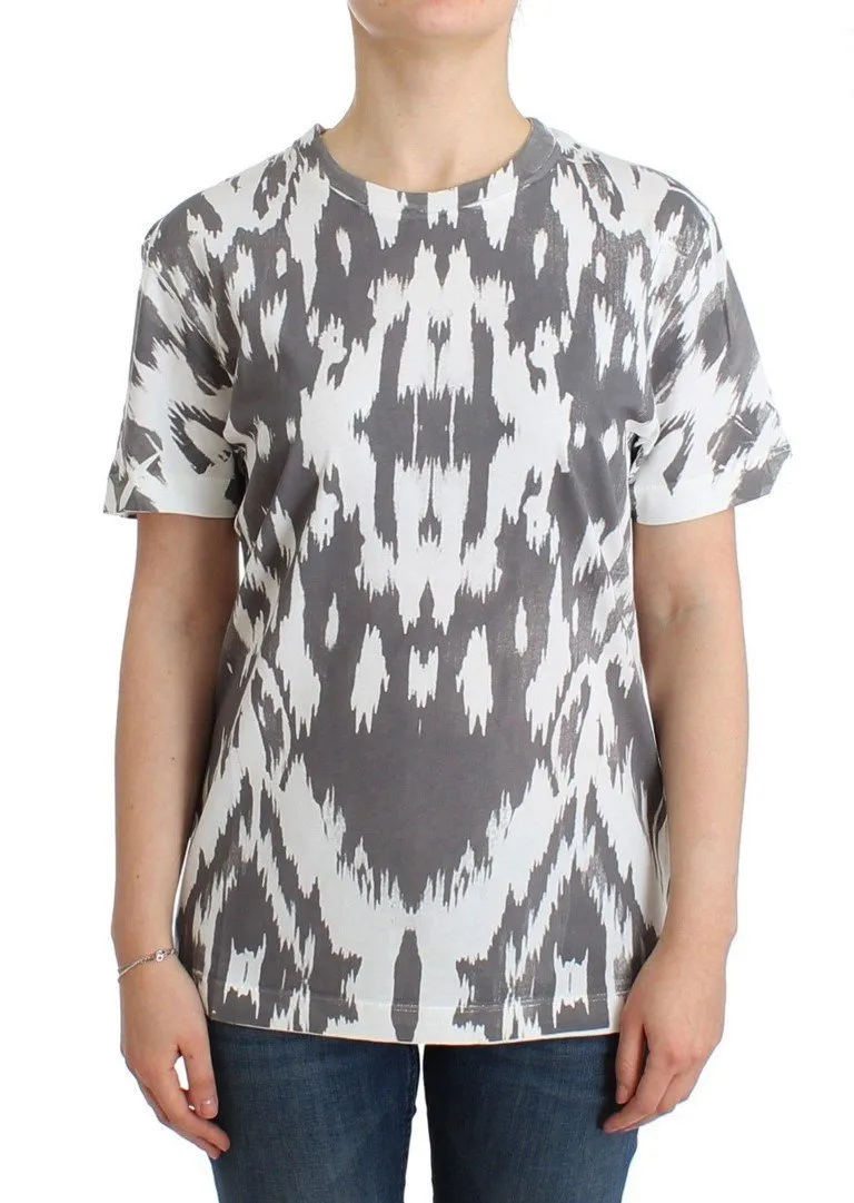 Gray printed cotton top