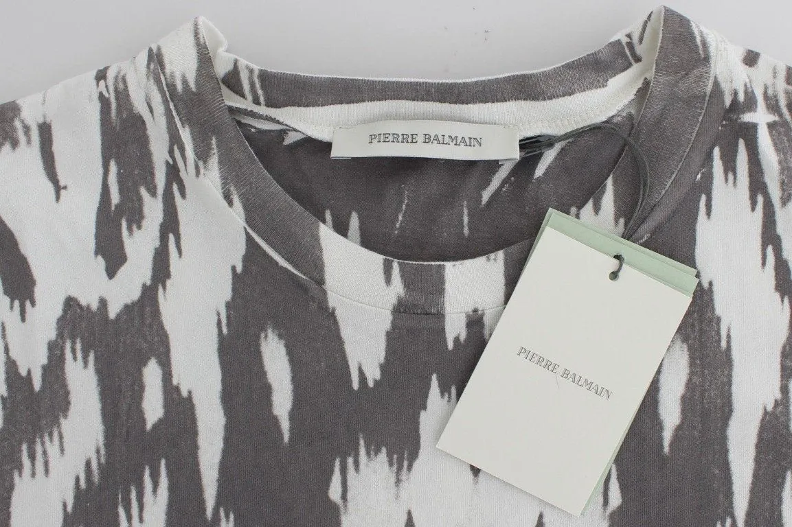 Gray printed cotton top