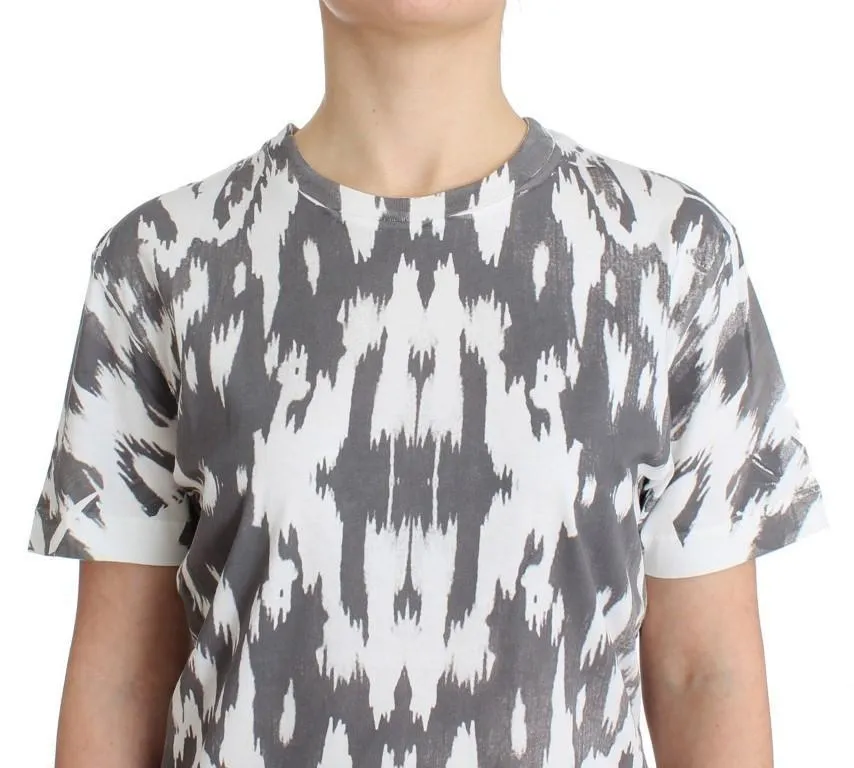 Gray printed cotton top