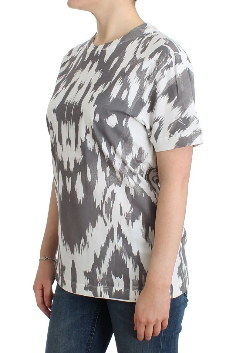 Gray printed cotton top