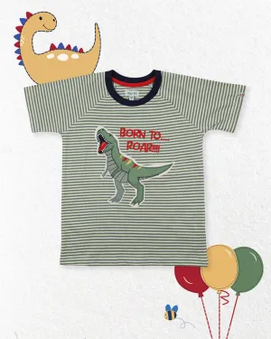 Green Dinosaur Applique Top