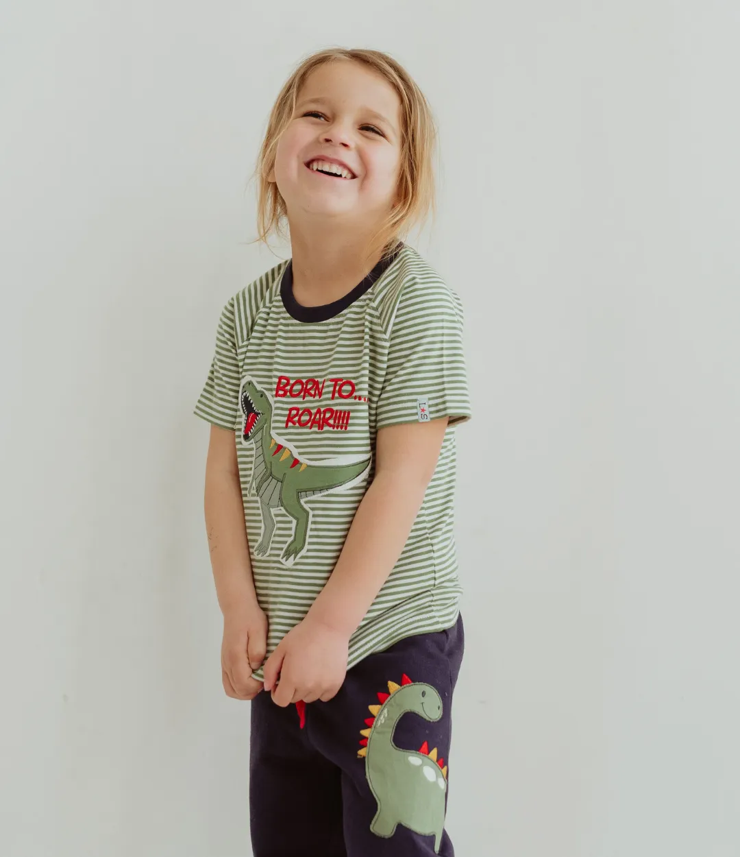 Green Dinosaur Applique Top