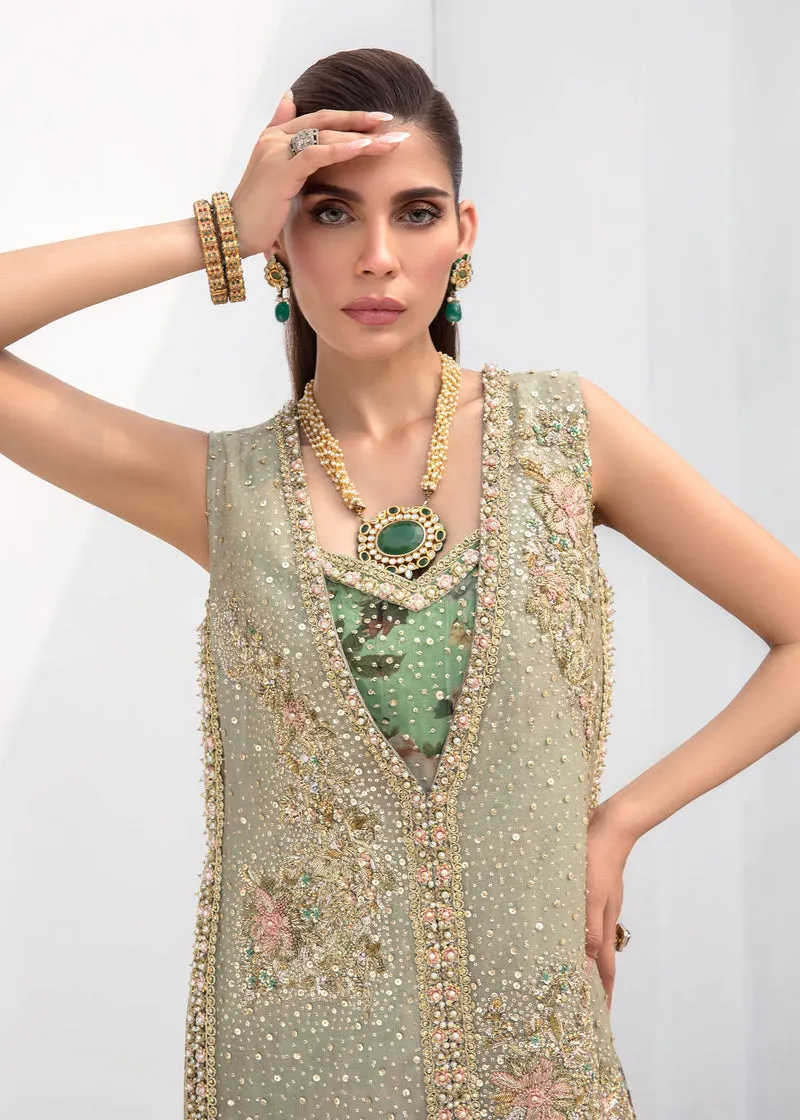 Green Long Kameez Skirt for Pakistani Wedding Dresses