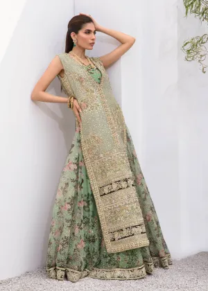 Green Long Kameez Skirt for Pakistani Wedding Dresses
