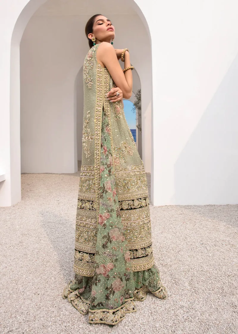 Green Long Kameez Skirt for Pakistani Wedding Dresses