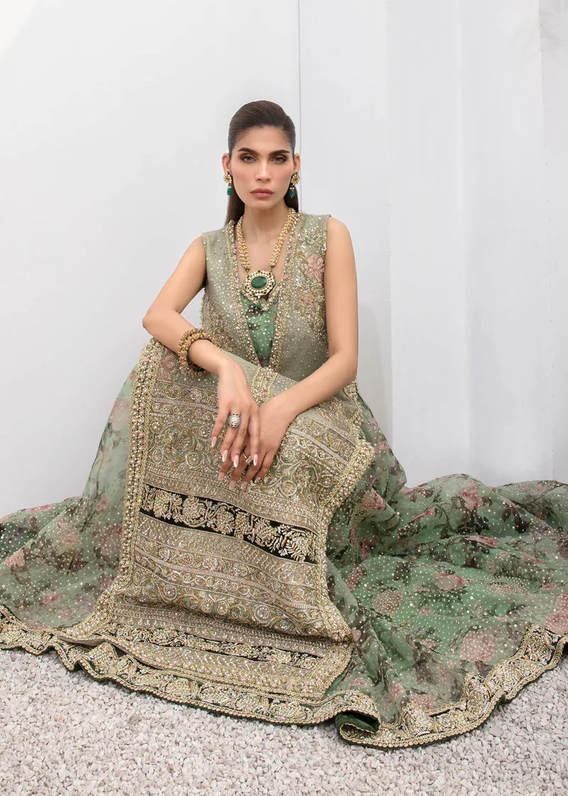 Green Long Kameez Skirt for Pakistani Wedding Dresses