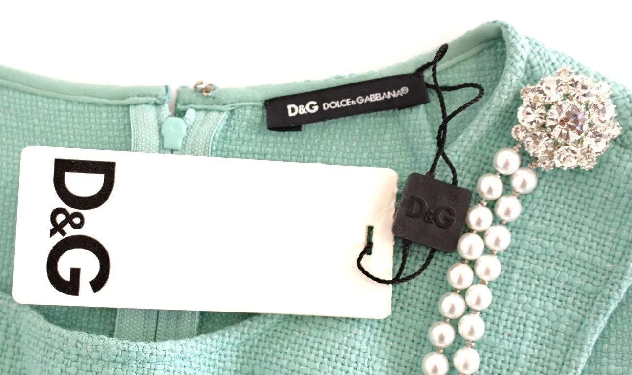 Green shift above knee dress