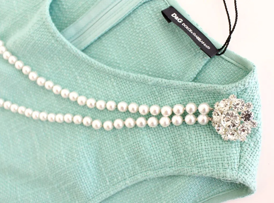 Green shift above knee dress