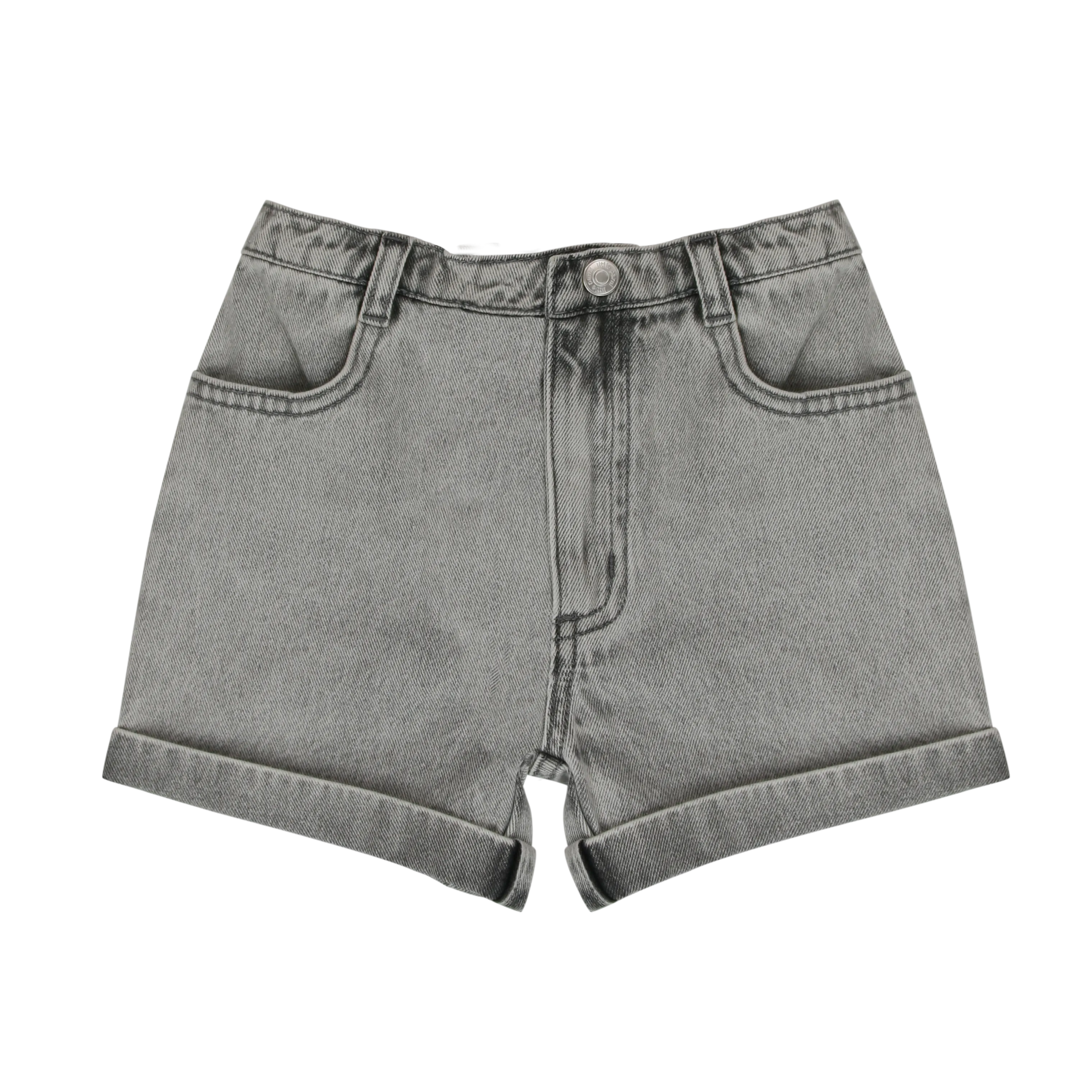 Grey denim shorts by Little Parni