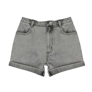 Grey denim shorts by Little Parni