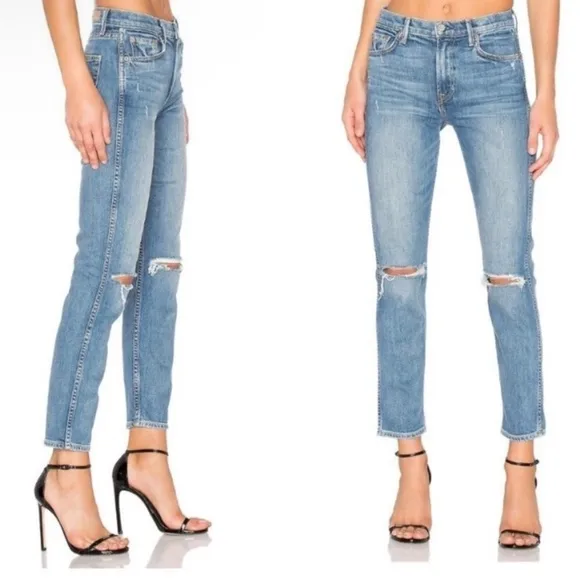 GRLFRND Naomi Jeans Womens Size 28 Distressed‎ Straight Leg Revolve