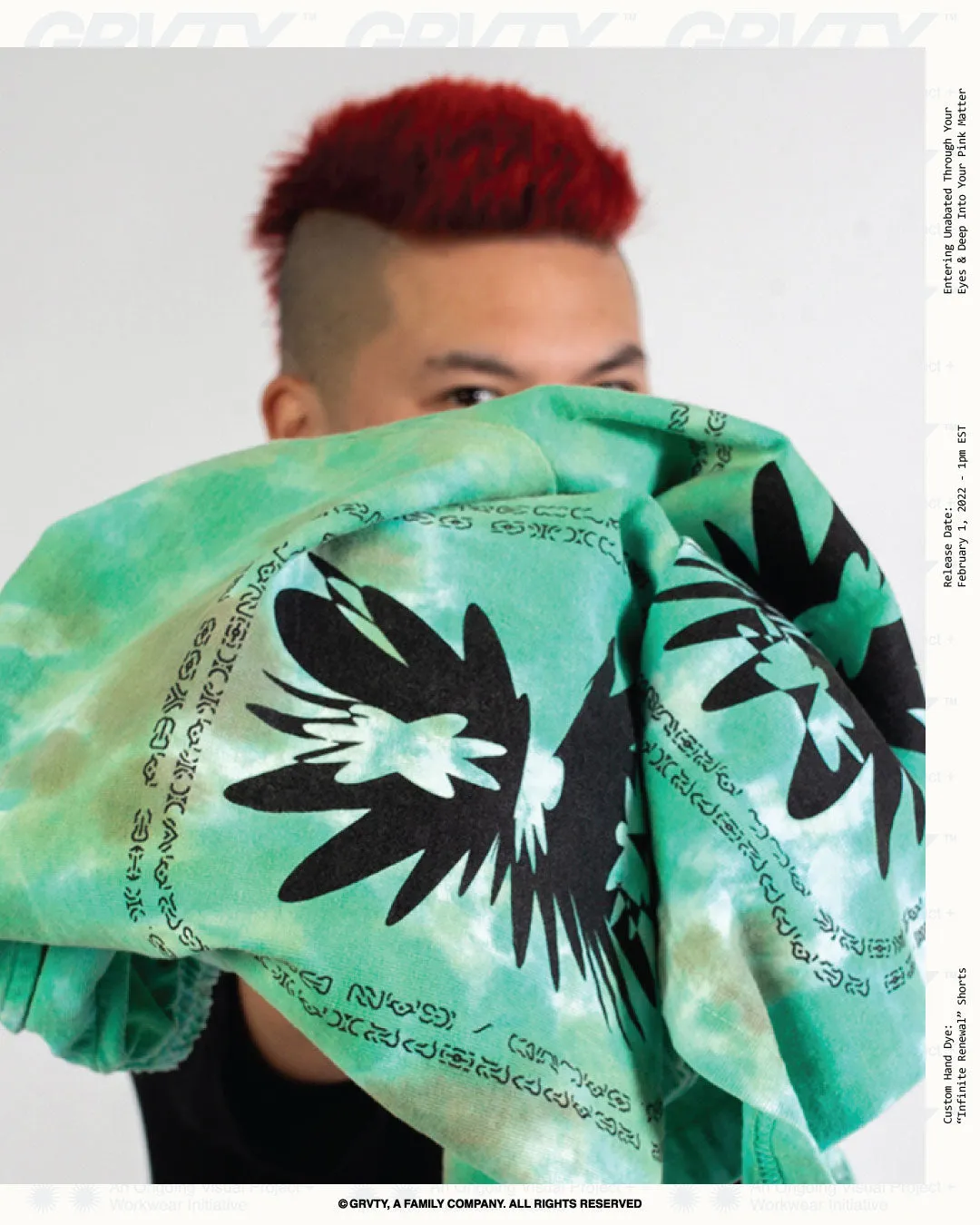 GRVTY "Infinite Renewal" Lounge Shorts (Custom Hand Dye)