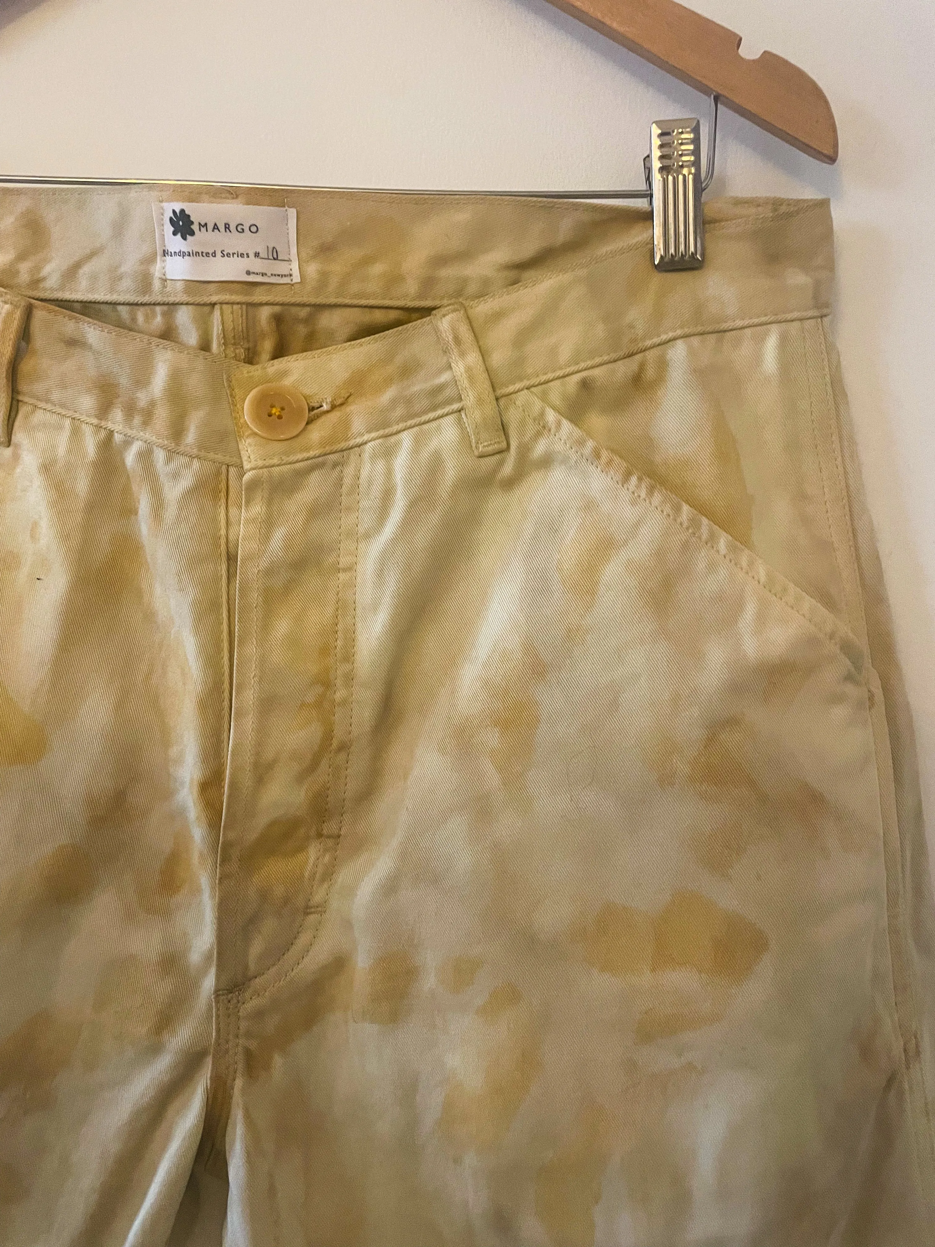 Hand-Dyed & Painted Cotton Twill Trousers - Carrot Tops