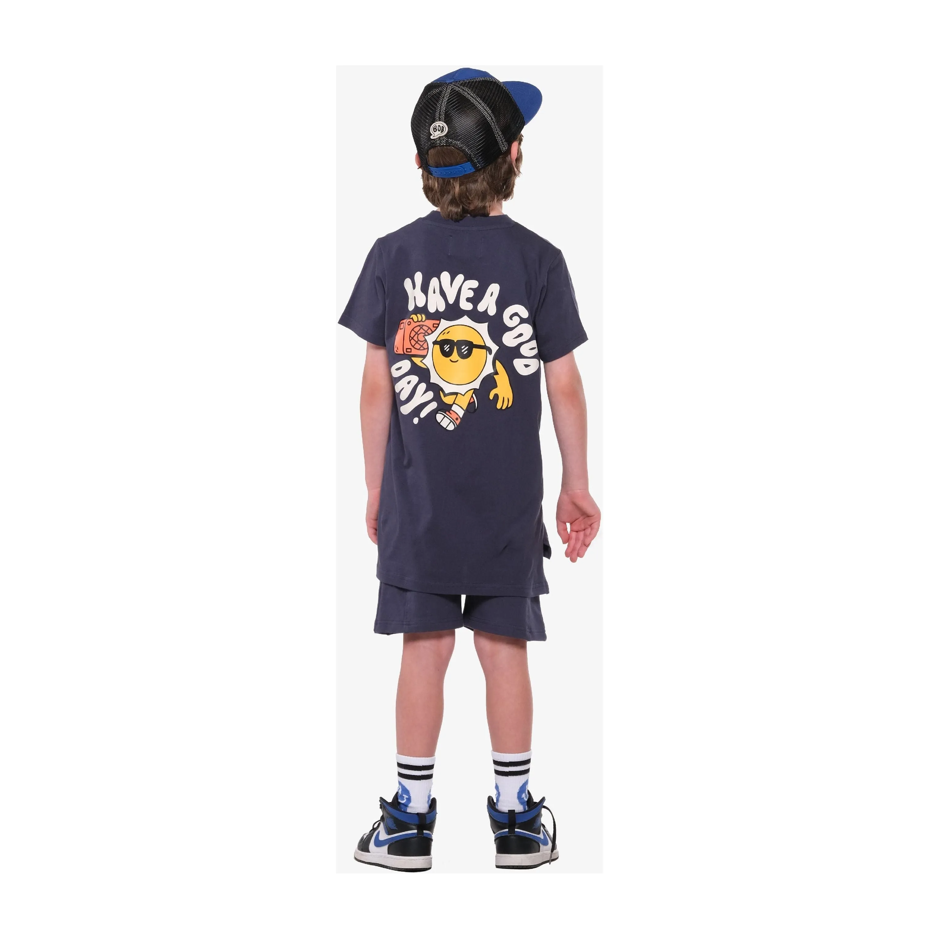 Have A Good Day Navy Shorts