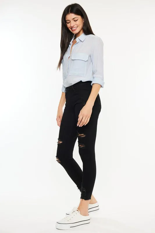Hazy Mid Rise Ankle Skinny Jeans