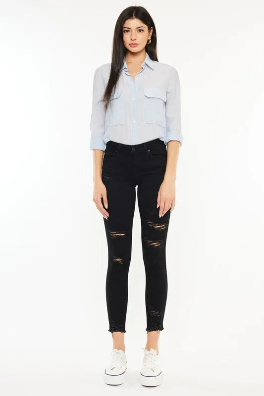 Hazy Mid Rise Ankle Skinny Jeans