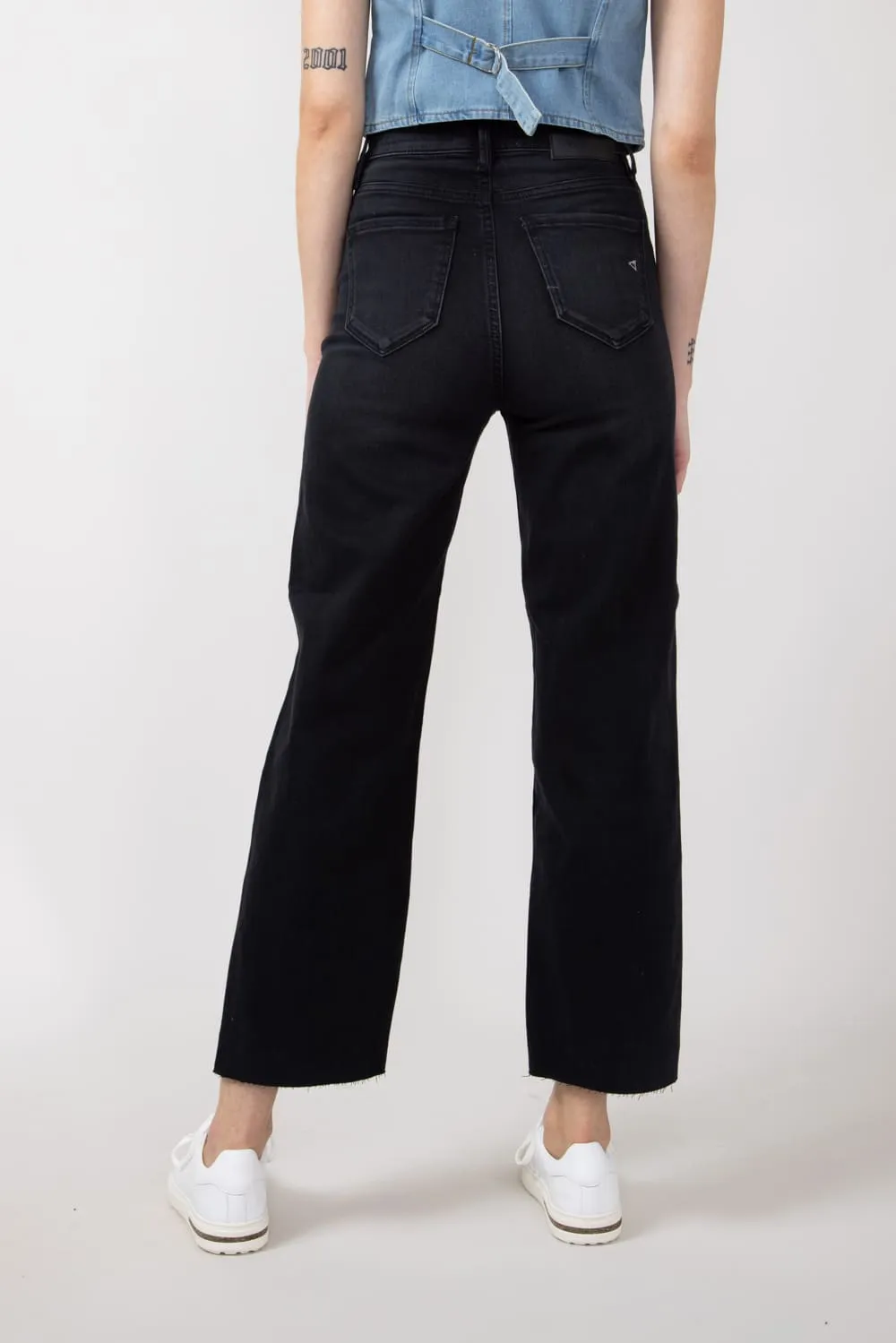 Hidden Tracey Raw Hem Ankle Straight Leg Jeans for Women in Black | HD1158ST-BLK