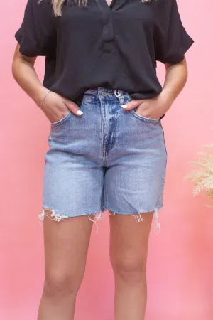 High Rise Midi Shorts