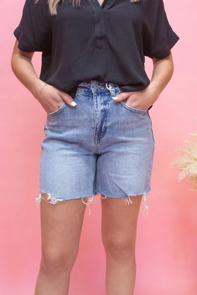 High Rise Midi Shorts
