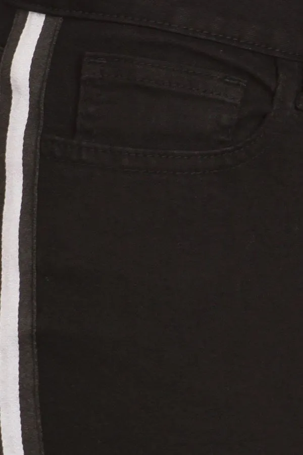 High Rise Skinny Jeans w/ White Highlight Out seam & Square