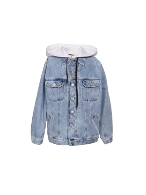 Hooded Trash Print On Back Jacket