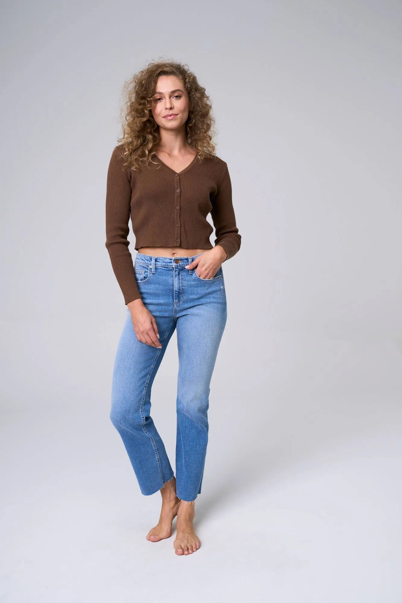 H.RISE COMFORT STRETCH STRAIGHT WITH RAW CUT HEM