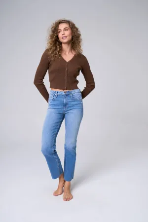 H.RISE COMFORT STRETCH STRAIGHT WITH RAW CUT HEM
