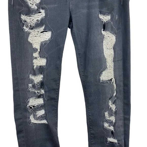 Hudson Ciara Ankle Distressed Gray Jeans Skinny Women’s Size 29 Exposed Buttons