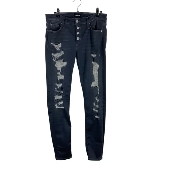 Hudson Ciara Ankle Distressed Gray Jeans Skinny Women’s Size 29 Exposed Buttons