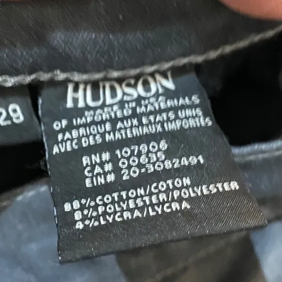 Hudson Ciara Ankle Distressed Gray Jeans Skinny Women’s Size 29 Exposed Buttons
