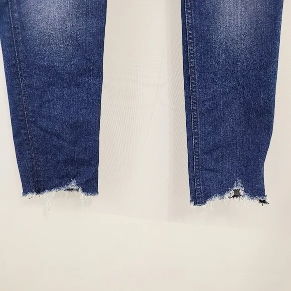 Hudson Collin Flap skinny jeans raw edge cropped Dark Bloom size 27