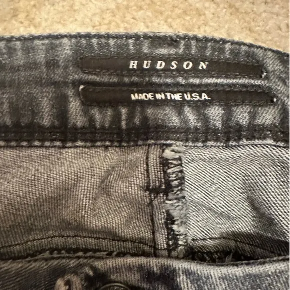 Hudson Jeans Size 31 Straight Leg Flap Pocket Gray Wash W422DCL