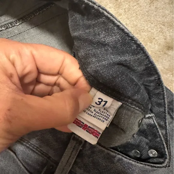 Hudson Jeans Size 31 Straight Leg Flap Pocket Gray Wash W422DCL