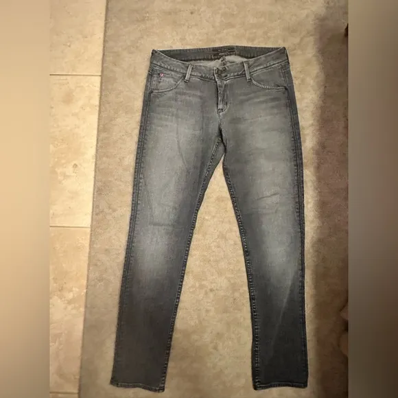 Hudson Jeans Size 31 Straight Leg Flap Pocket Gray Wash W422DCL