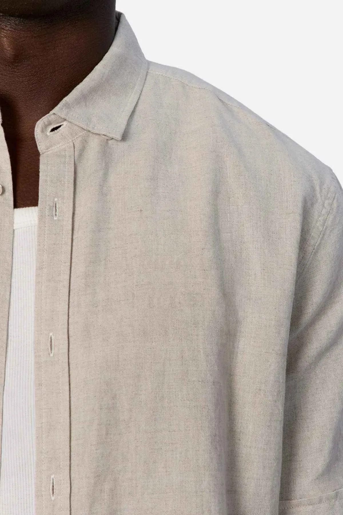 Industrie The Tennyson Linen Blend Short Sleeve Shirt